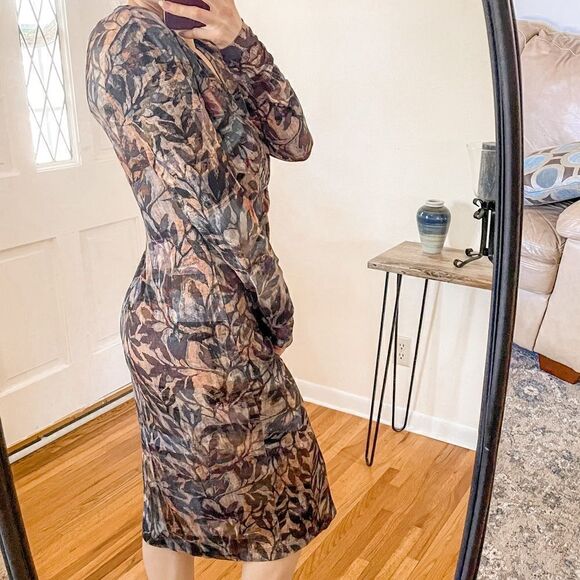 Peruvian Connection Long Sleeve Faux Wrap Dress M - Picture 3 of 7